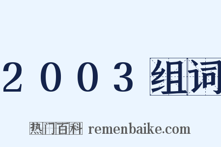 2003组词是什么意思的图片